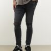 Black Spray On Rip Jeans