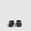 Black Square Buckle Ballet Pumps