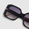 Black Square Metal Trim Detail Sunglasses