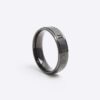 Black stainless steel roman band ring