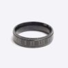 Black stainless steel roman band ring