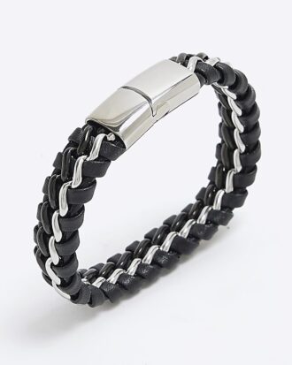 Black Steel Fabric Bracelet