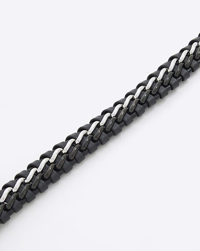 Black Steel Fabric Bracelet