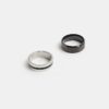 Black Steel Rings Pack Of 2