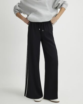 Black Stitch Side Stripe Joggers