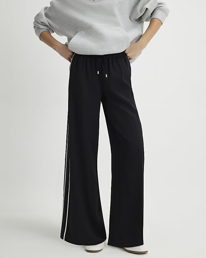 Black Stitch Side Stripe Joggers