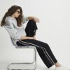 Black Stitch Side Stripe Joggers