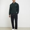 Black Straight Fit Elasticated Trousers
