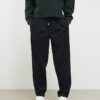 Black Straight Fit Elasticated Trousers