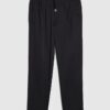 Black Straight Fit Elasticated Trousers