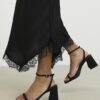 Black Strappy Block Heel Sandals