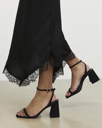 Black Strappy Block Heel Sandals Black Strappy Block Heel Sandals