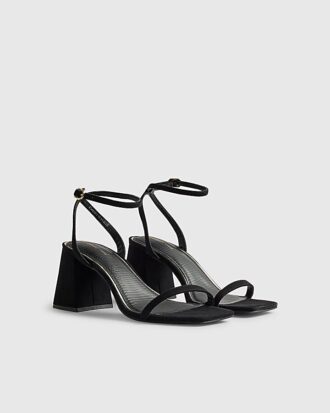 Black Strappy Block Heel Sandals Black Strappy Block Heel Sandals