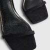 Black Strappy Block Heel Sandals