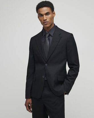 Black Stretch Slim Fit Suit Jacket