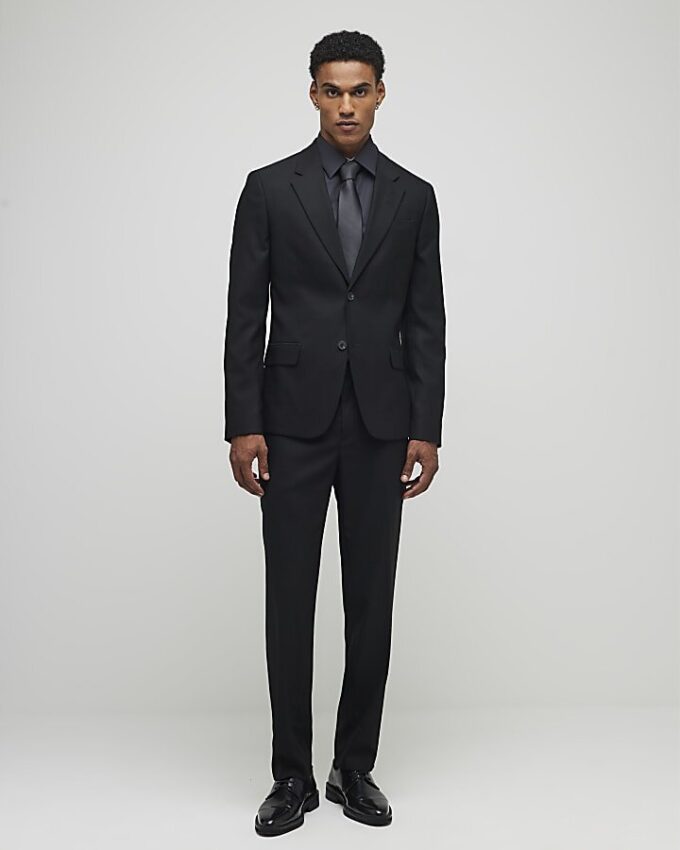 Black Stretch Slim Fit Suit Jacket