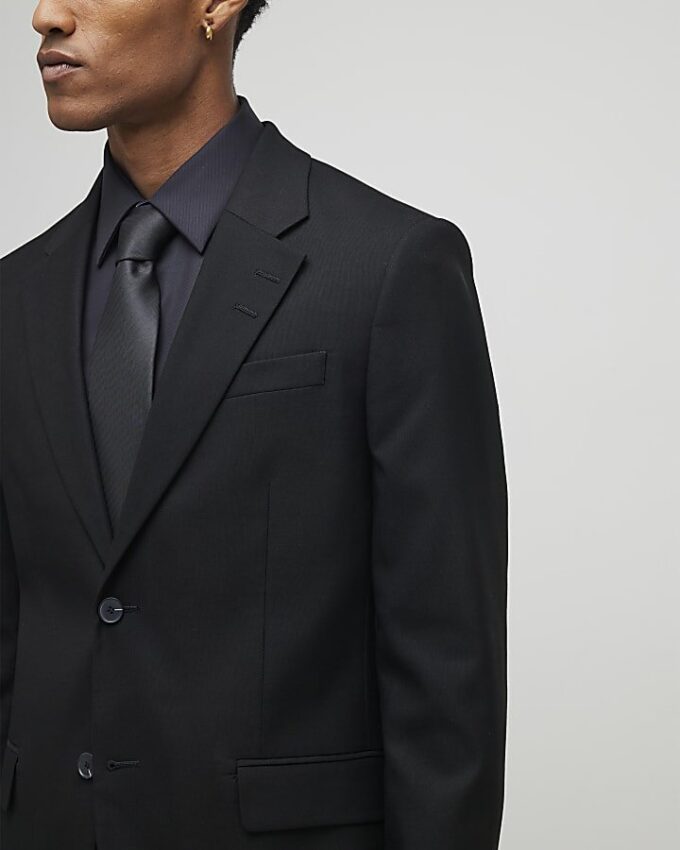 Black Stretch Slim Fit Suit Jacket