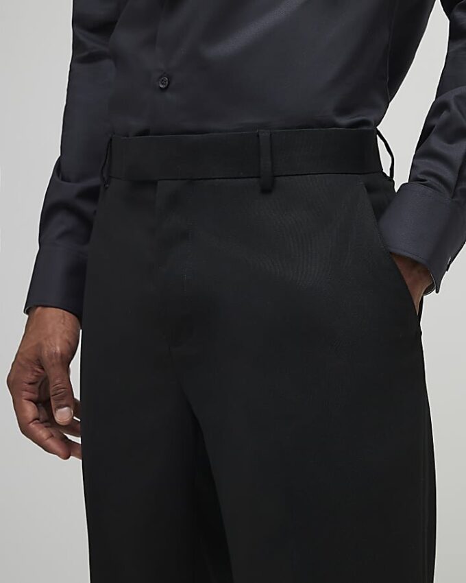 Black Stretch Slim Fit Suit Trousers