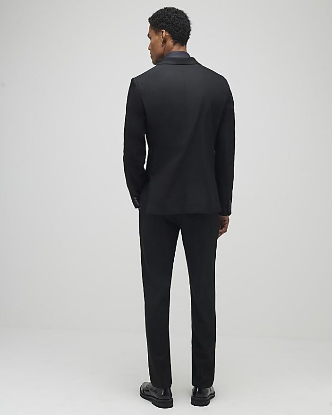Black Stretch Slim Fit Suit Trousers