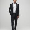 Black Stretch Slim Fit Tuxedo Suit Jacket