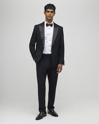 Black Stretch Slim Fit Tuxedo Suit Jacket
