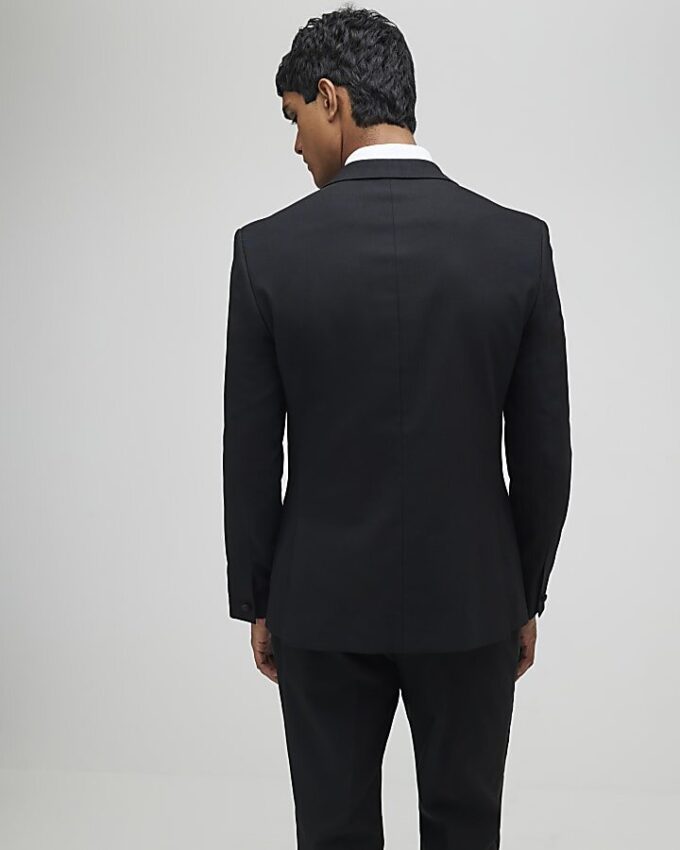 Black Stretch Slim Fit Tuxedo Suit Jacket