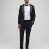 Black Stretch Slim Fit Tuxedo Suit Trousers