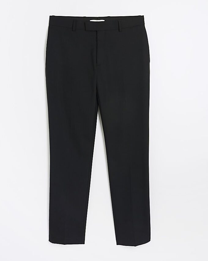 Black Stretch Slim Fit Tuxedo Suit Trousers