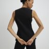 Black Stretchy Scallop Waistcoat
