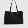 Black Stripe Monogram Shopper Bag