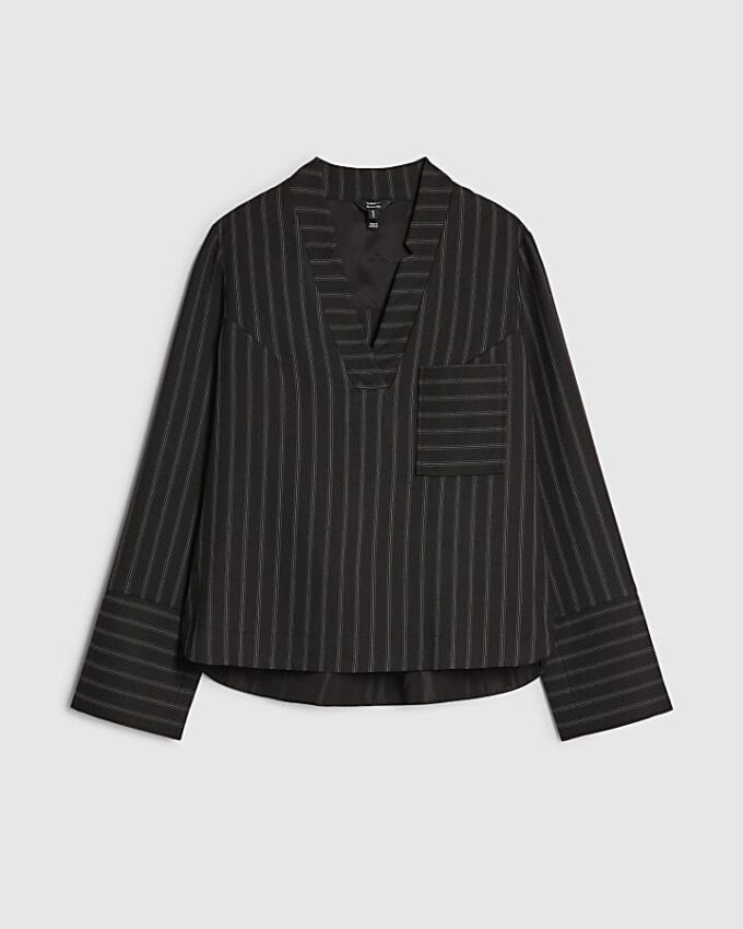Black Stripe Pocket Detail Tunic