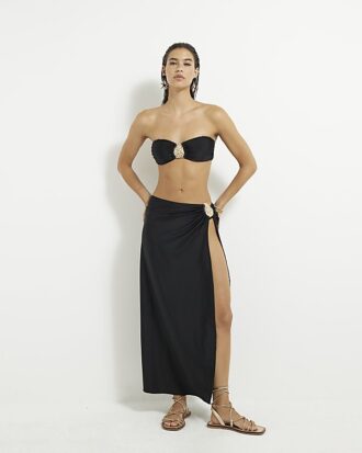 Black Studded bandeau Bikini Top