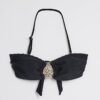 Black Studded bandeau Bikini Top