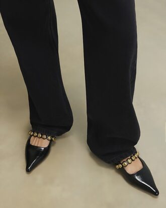 Black Studded Flat Pumps Black Studded Flat Pumps
