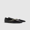 Black Studded Flat Pumps