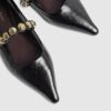 Black Studded Flat Pumps