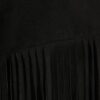 Black Suede Collarless Tassel Blazer