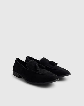 Black Suede Tassel Loafers