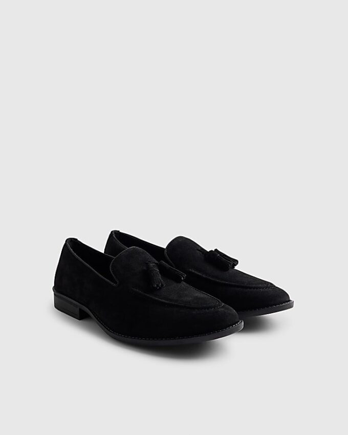 Black Suede Tassel Loafers