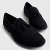 Black Suede Tassel Loafers
