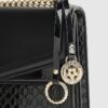 Black Tab Front Chain Shoulder Bag