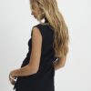 Black Texture Tie Top