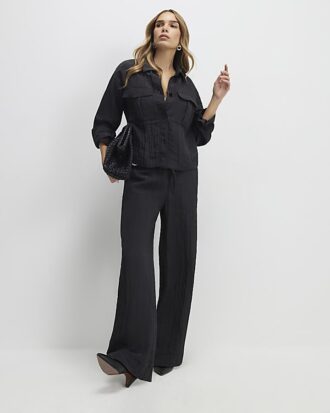Black Textured Shirt