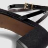 Black Trim Block Heel Sandals