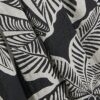 Black Tropical Leaf Shirred Midi Dress
