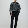 Black Twill Wide Leg Trousers