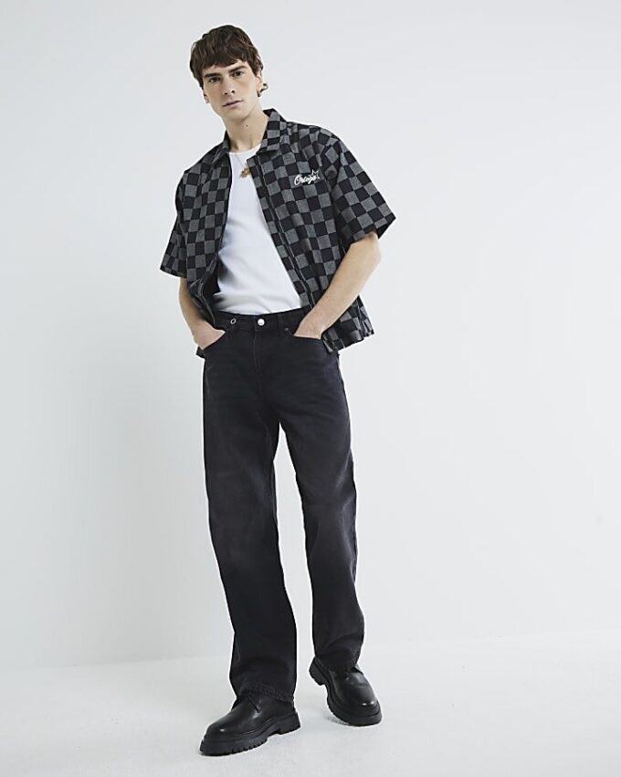 Black Washed Loose Fit Jeans