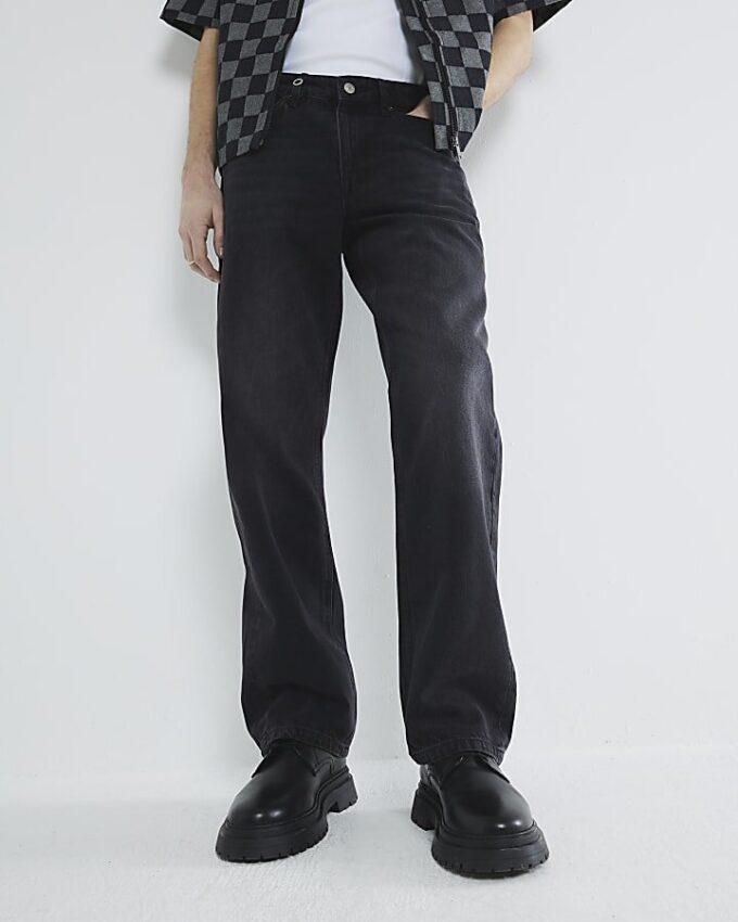 Black Washed Loose Fit Jeans