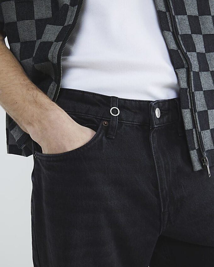 Black Washed Loose Fit Jeans