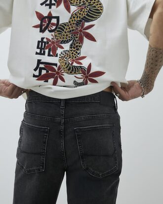 Black Washed Slim Fit Jeans